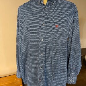 Ariat Blue Casual Button Down Shirt with Pattern